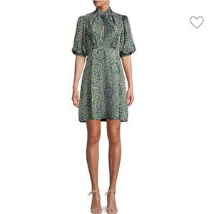 Kate Spade flair flora devore Floral Puff Sleeve Dress